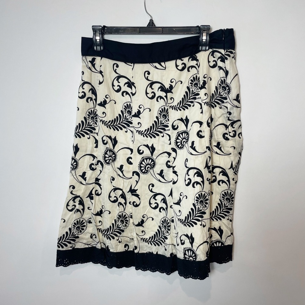 Caroll Paris Womens Paisley Printed‎ A-Line Mini Skirt Black White T 42 Side Zip